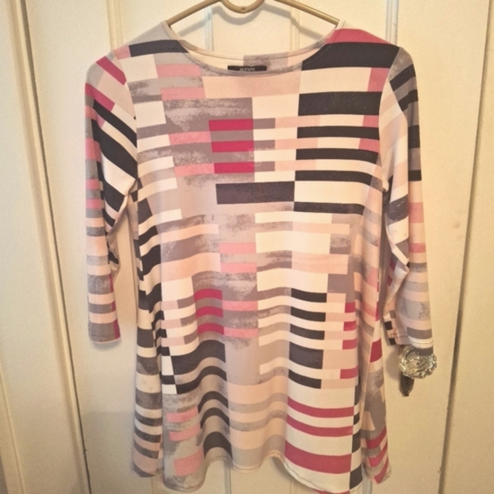 Alfani Multicolor Striped Long Sleeve Top